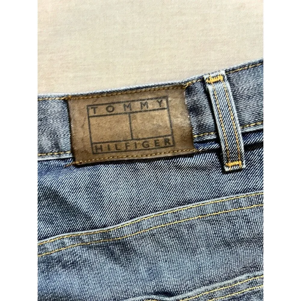 Vintage Tommy Hilfiger Jeans 38x30 Blue Denim‎ Pocketed Wide Leg Baggy Y2K